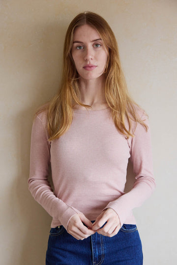 Organic Cotton Modal Womens Long Sleeve Top - Peony Marle