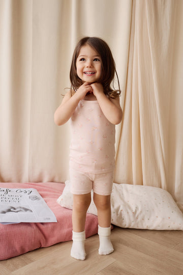 Organic Cotton Fine Rib Ari Singlet Pyjama Set - Simone Morganite