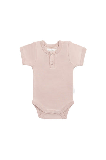 Organic Cotton Benny Tee Bodysuit - Shell Pink