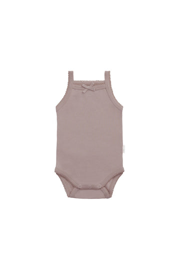 Organic Cotton Bridget Singlet Bodysuit - Softest Mauve