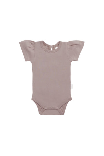 Organic Cotton Cap Sleeve Bodysuit - Softest Mauve