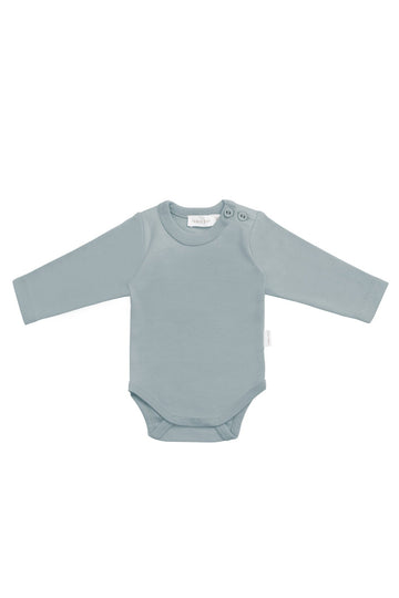Organic Cotton Elora Long Sleeve Bodysuit - Pond