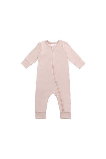 Organic Cotton Gracelyn Zip Onepiece - Shell Pink