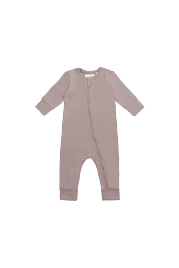 Organic Cotton Gracelyn Zip Onepiece - Softest Mauve