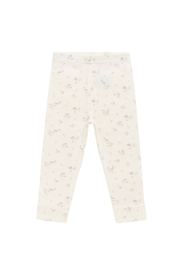 Organic Cotton Fine Rib Everyday Legging - Caroline Egret