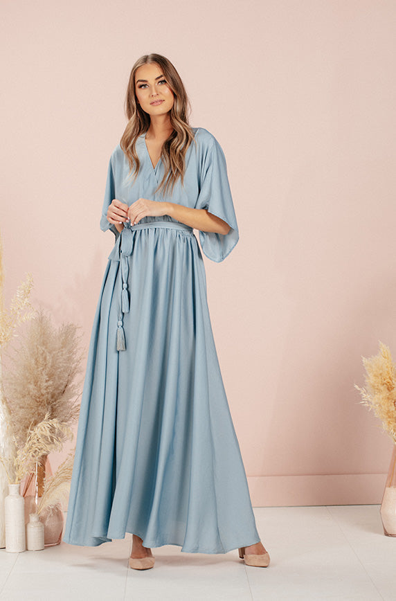 Venus Stone Blue Maxi - DM Exclusive - Nursing Friendly - Maternity Friendly - FINAL SALE