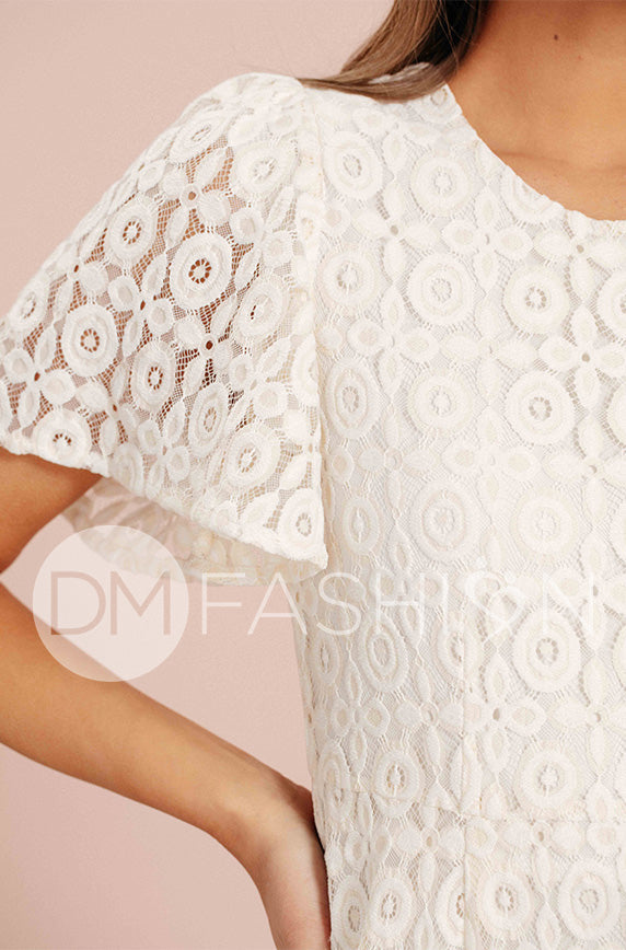 Victoria Ivory Lace Sheath Dress - DM Exclusive - FINAL SALE