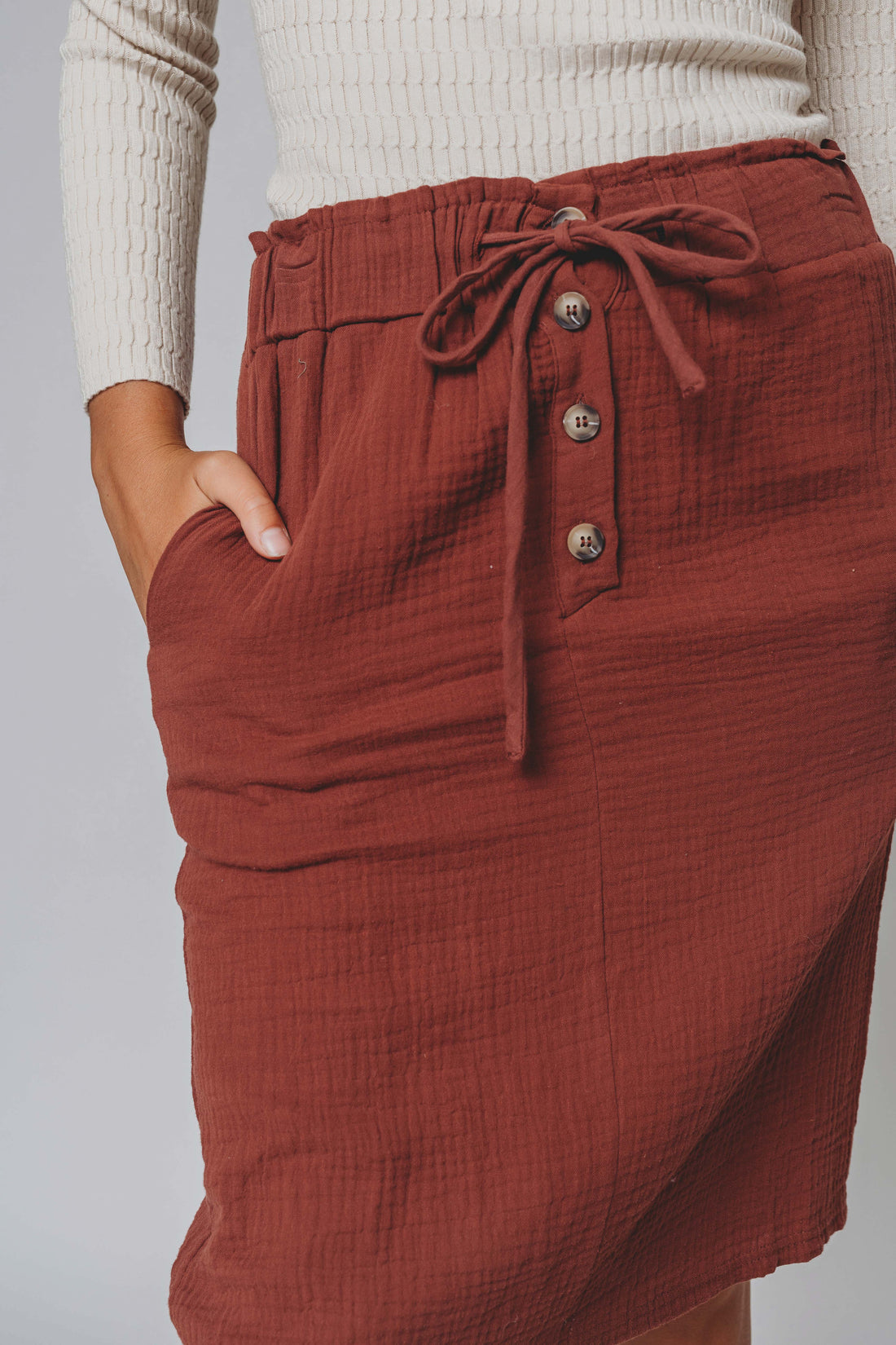 Celina Burnt Orange Midi Skirt