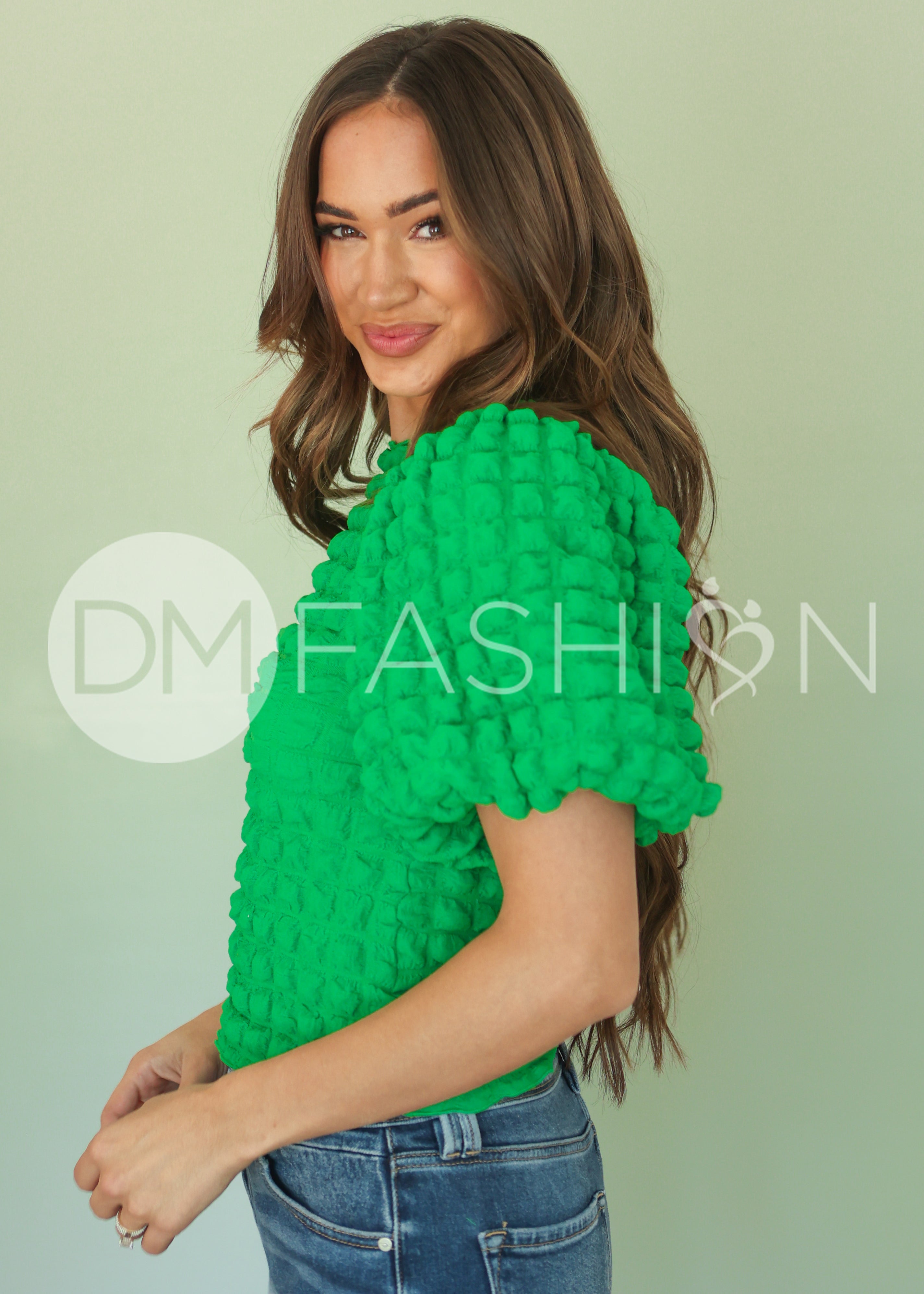 Sunday Brunch Kelly Green Blouse - DM Exclusive -FINAL SALE