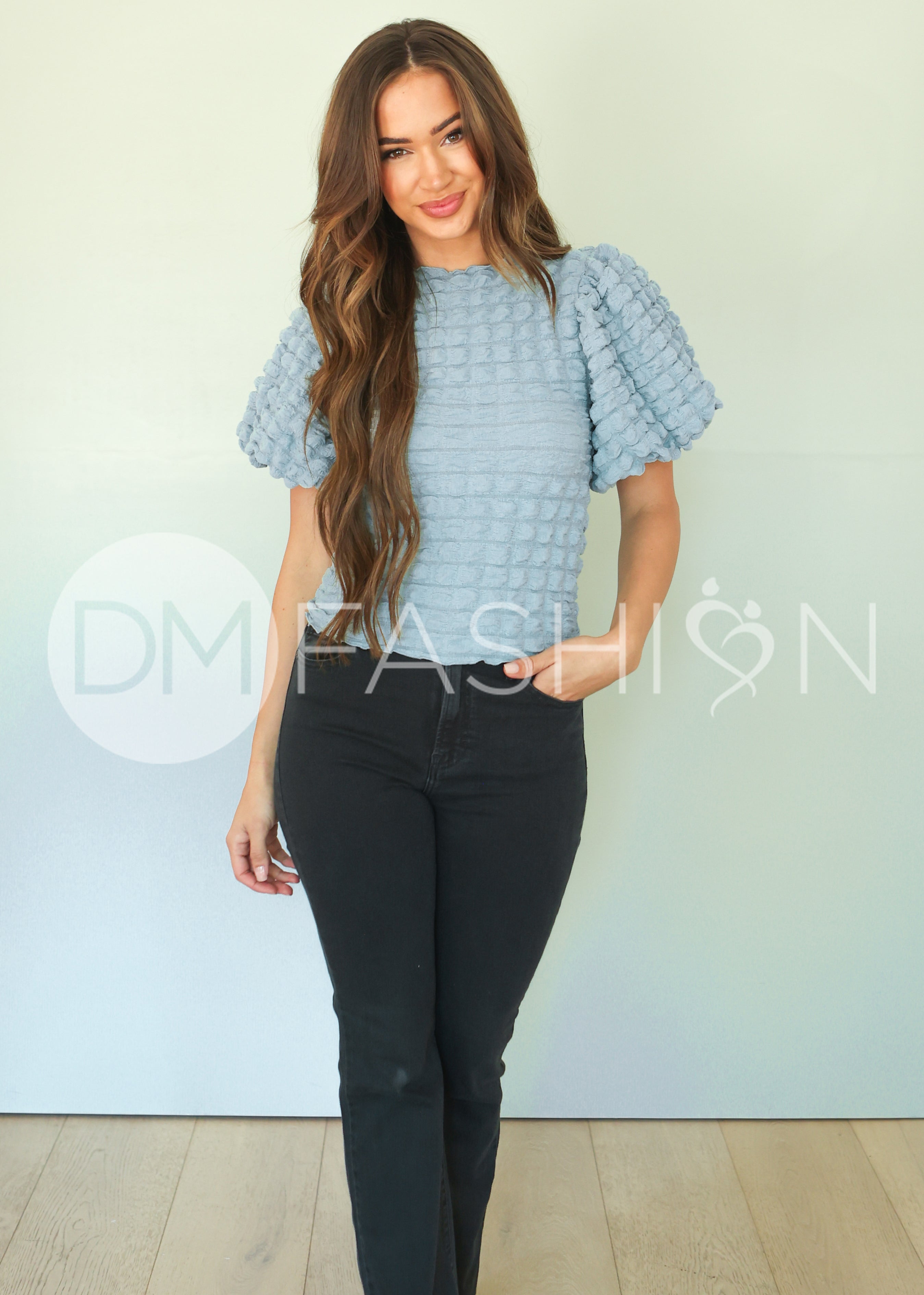 Sunday Brunch Ash Blue Top - DM Exclusive