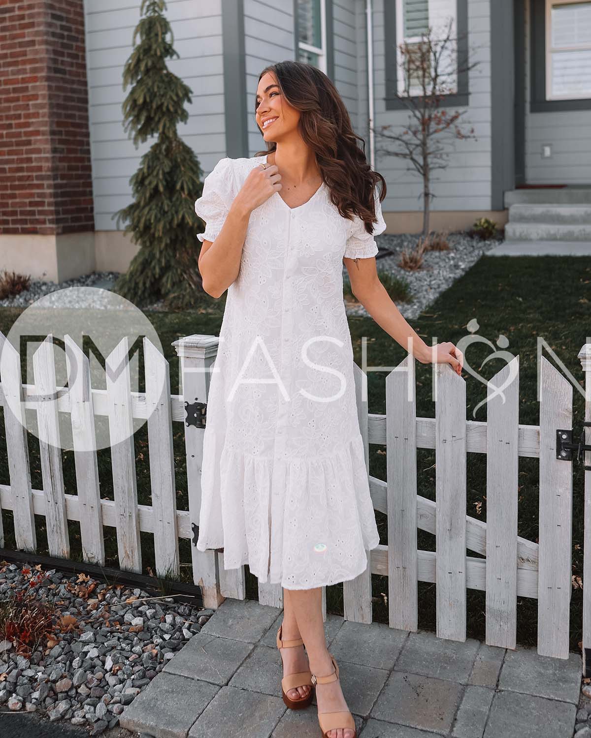 Hazel White Eyeylet Dress - MCO - Nursing Friendly - Maternity Friendly