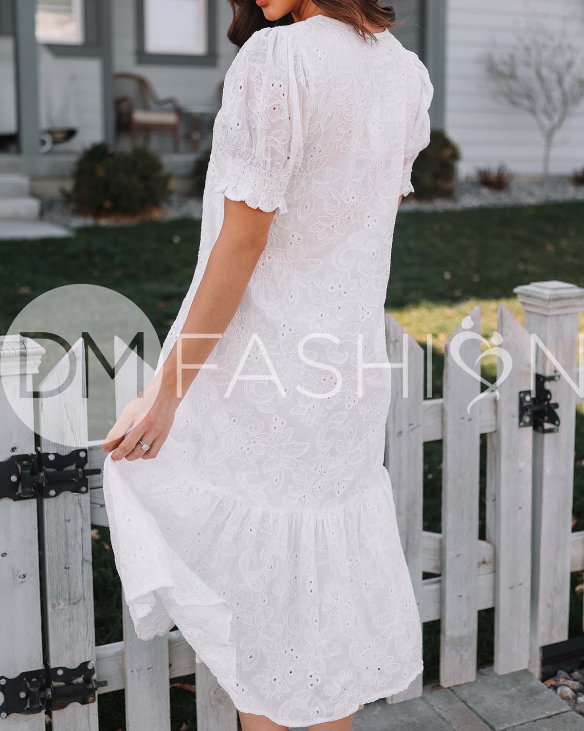 Hazel White Eyeylet Dress - MCO - Nursing Friendly - Maternity Friendly