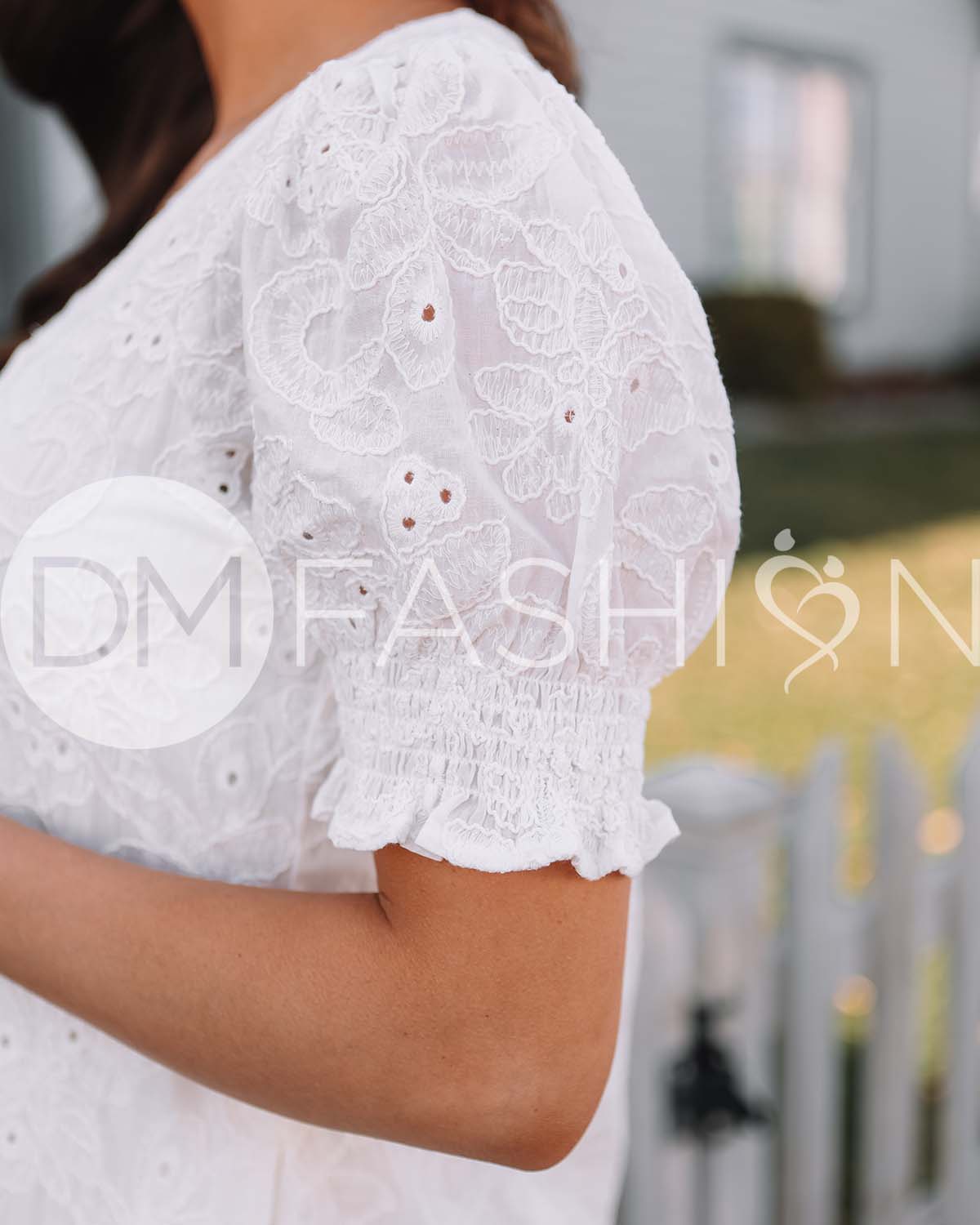 Hazel White Eyeylet Dress - MCO - Nursing Friendly - Maternity Friendly