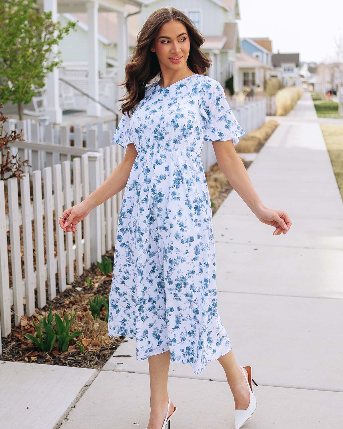Blaire Blue Floral Midi Dress