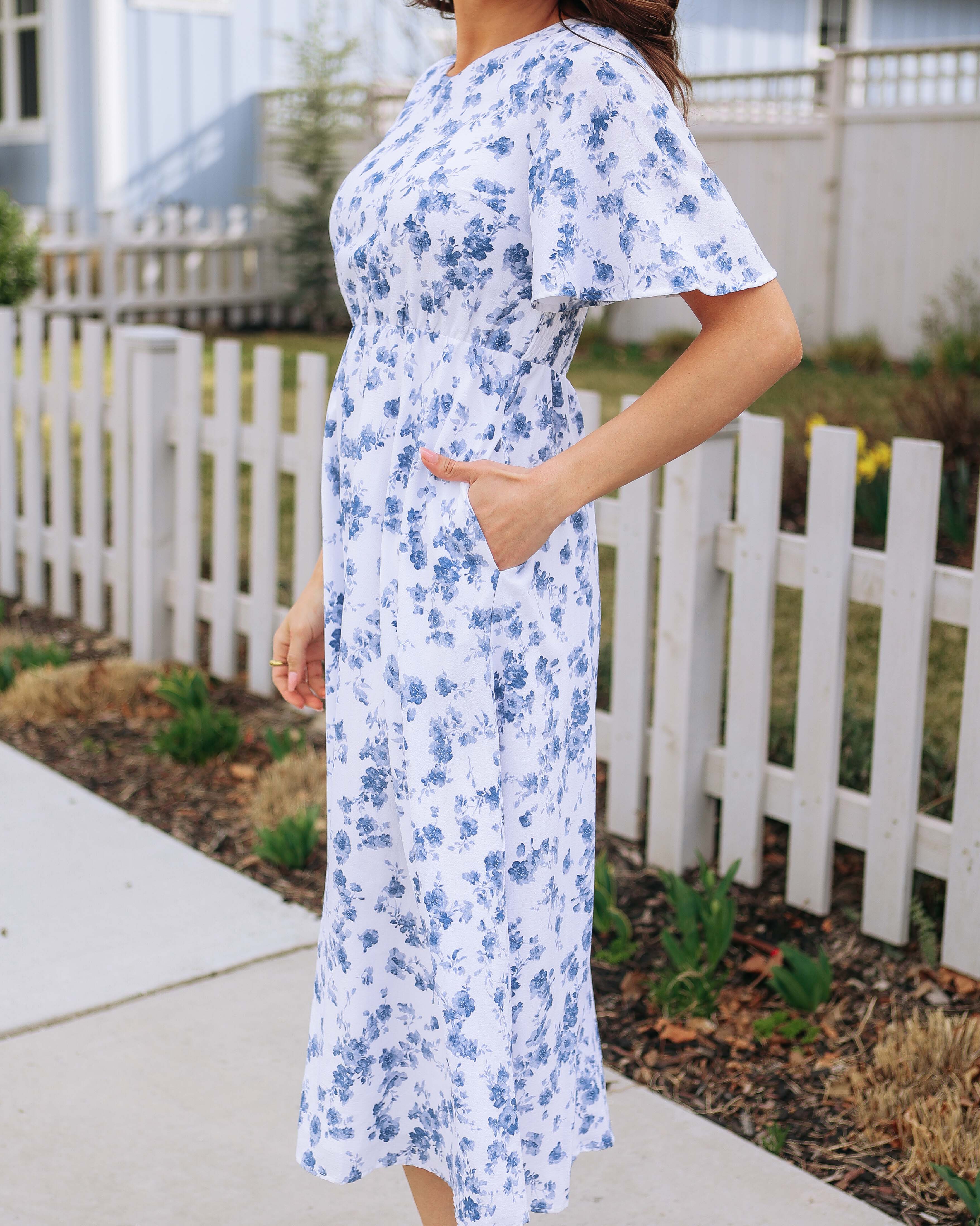 Blaire Blue Floral Midi Dress