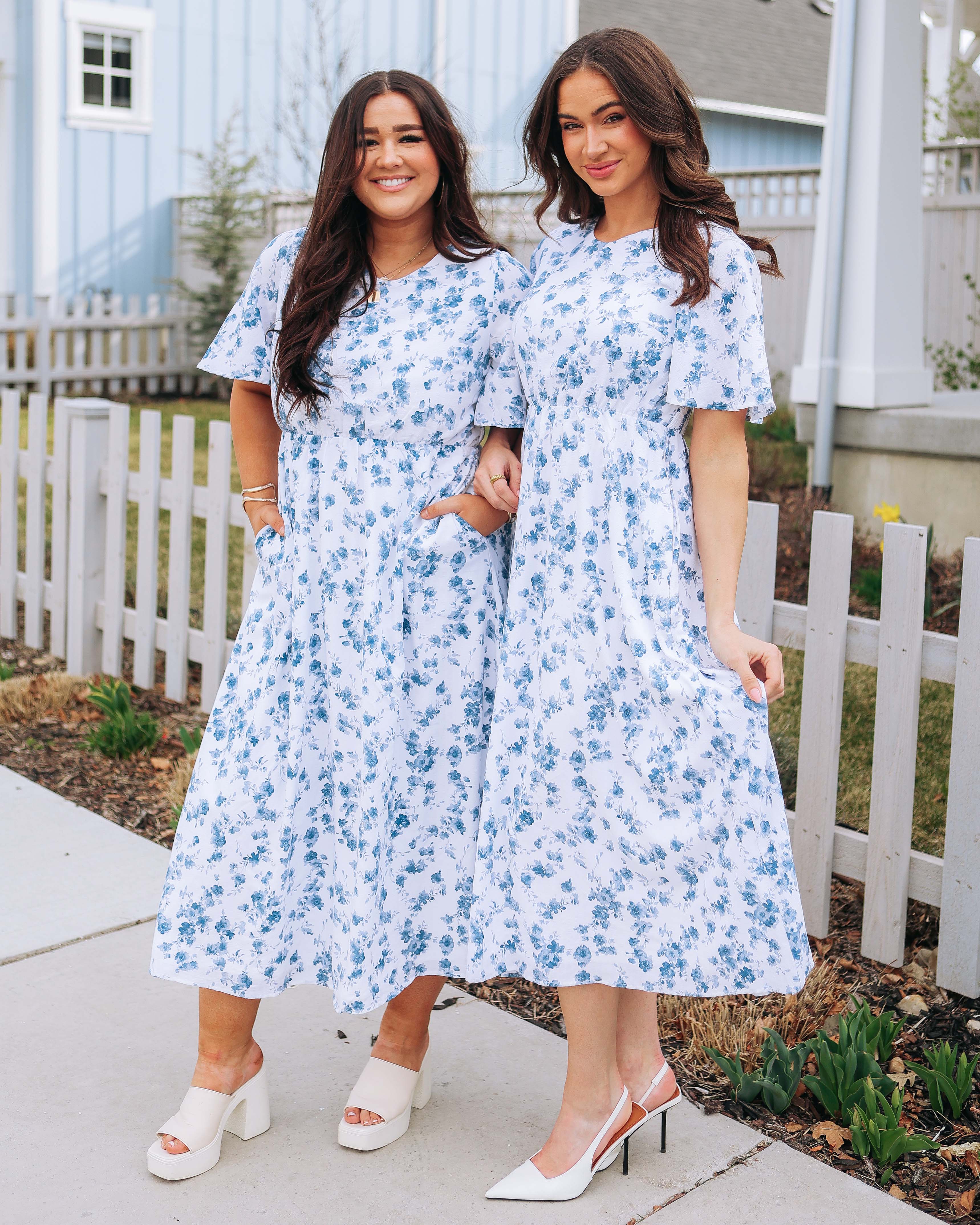 Blaire Blue Floral Midi Dress