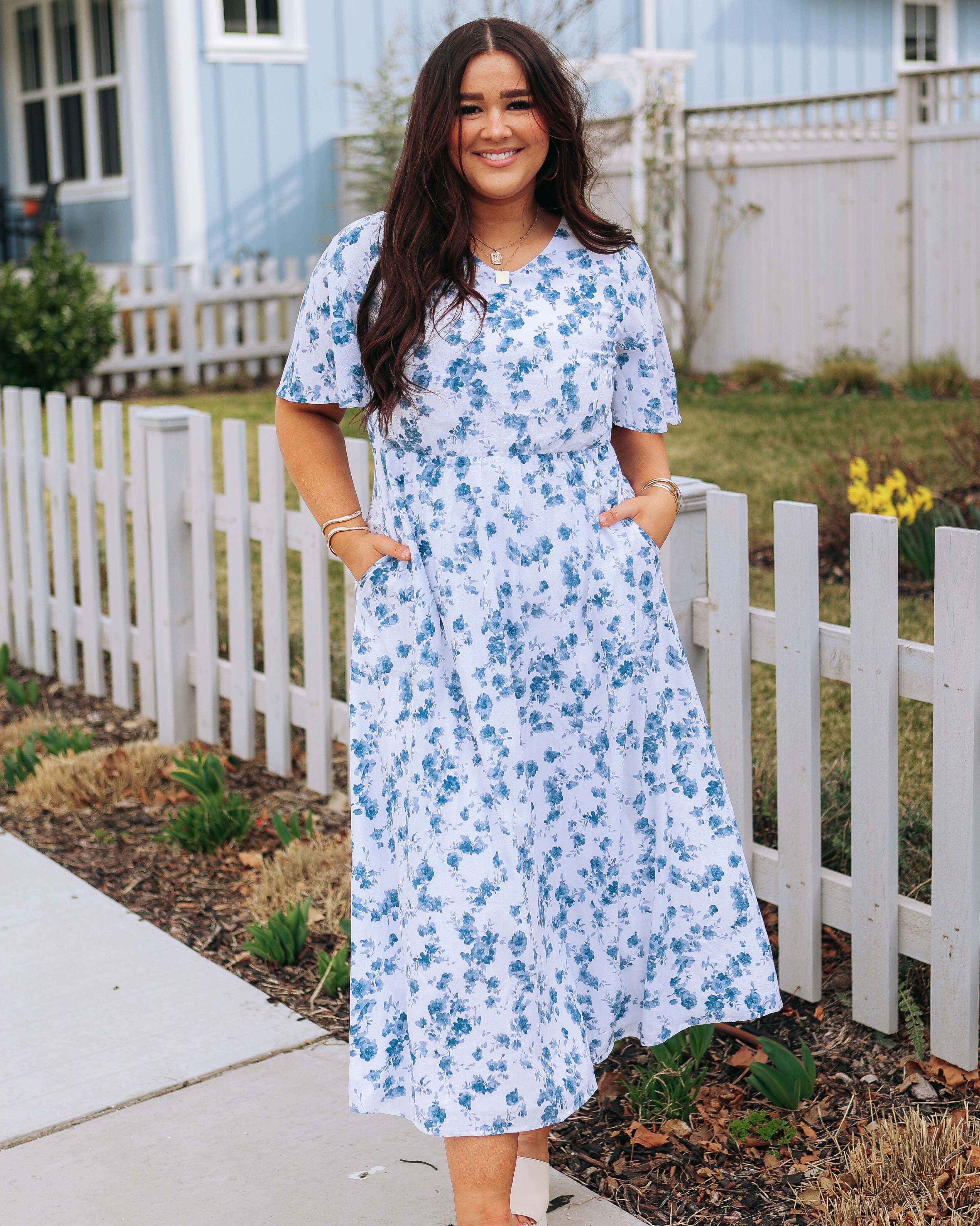 Blaire Blue Floral Midi Dress
