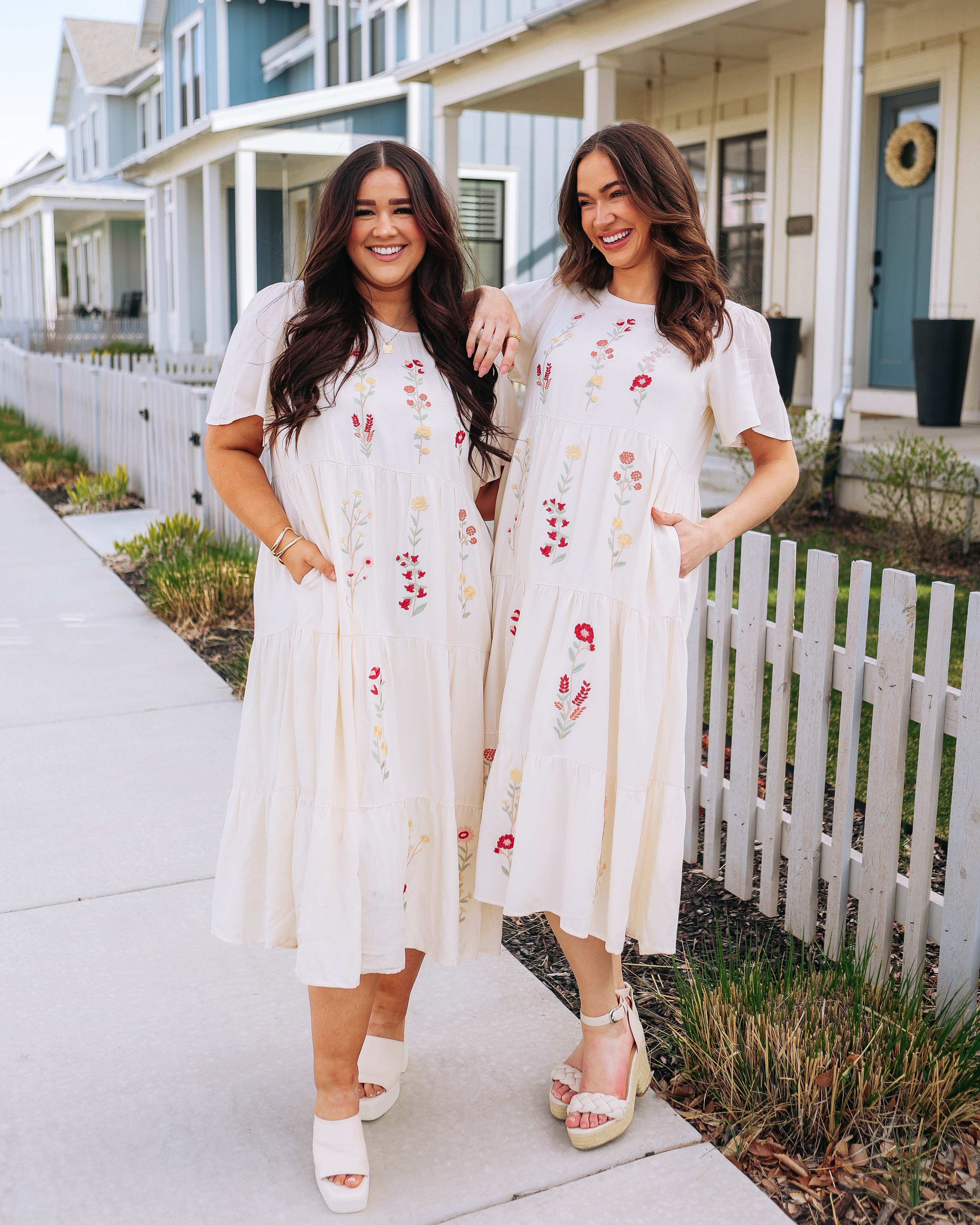 Eva Cream Embroidered Dress - Maternity Friendly - Restocked