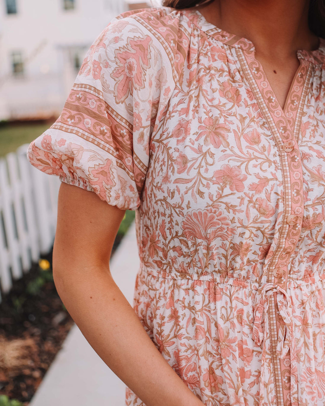 Tilly Boho Peach Floral Dress
