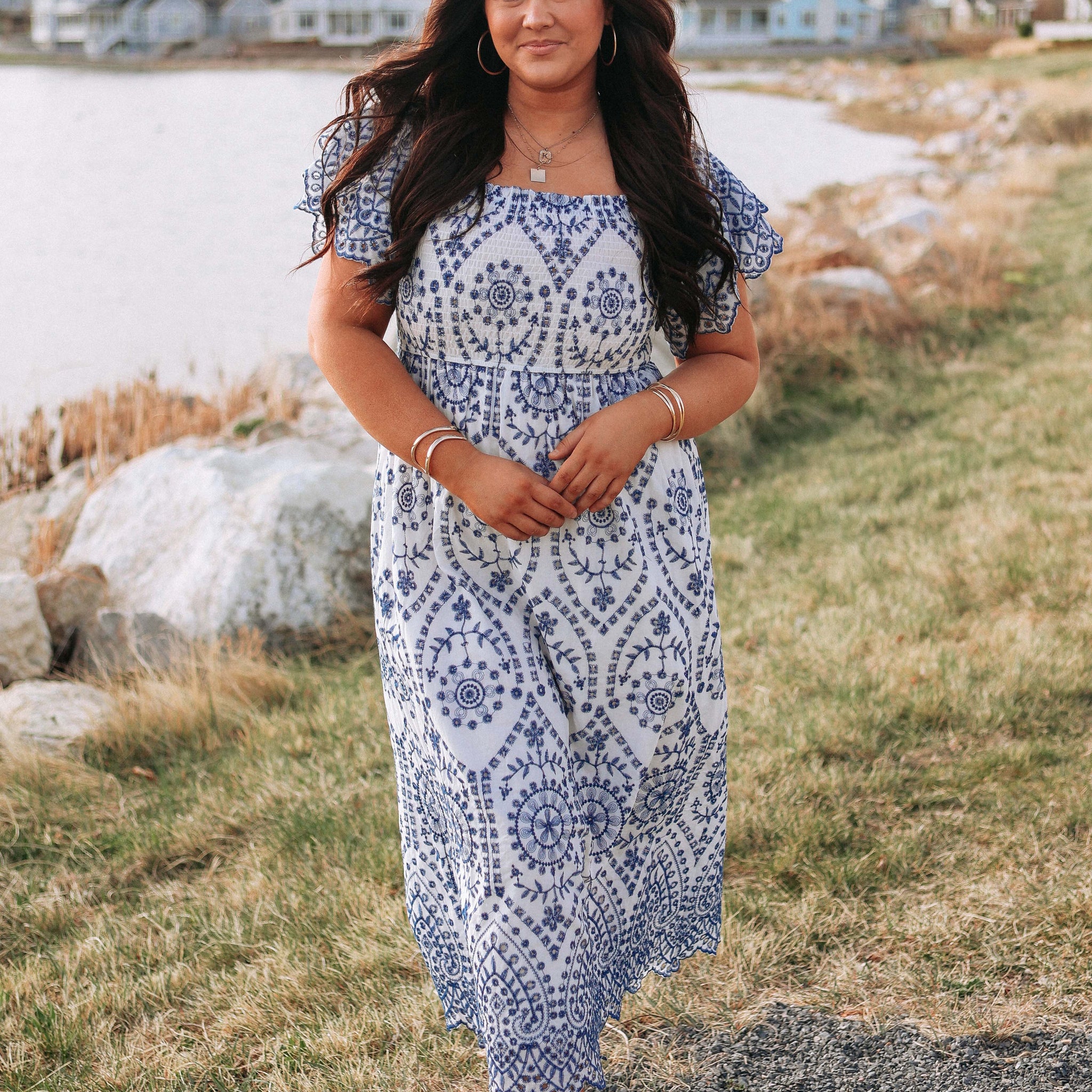 Tatum Royal Blue Embroidered Dress