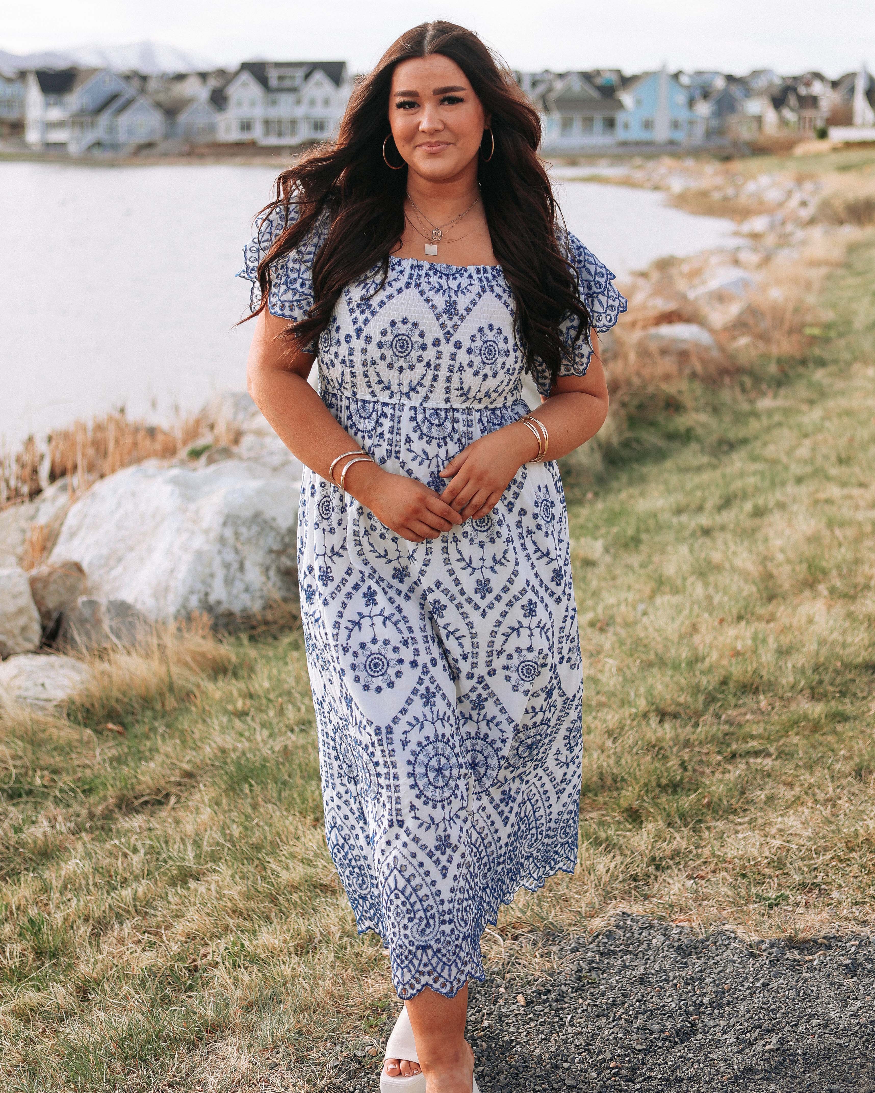 Tatum Royal Blue Embroidered Dress