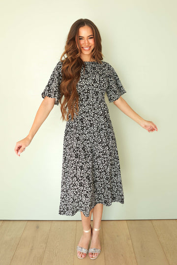 Riley Black Floral Dress - MCO - FINAL SALE