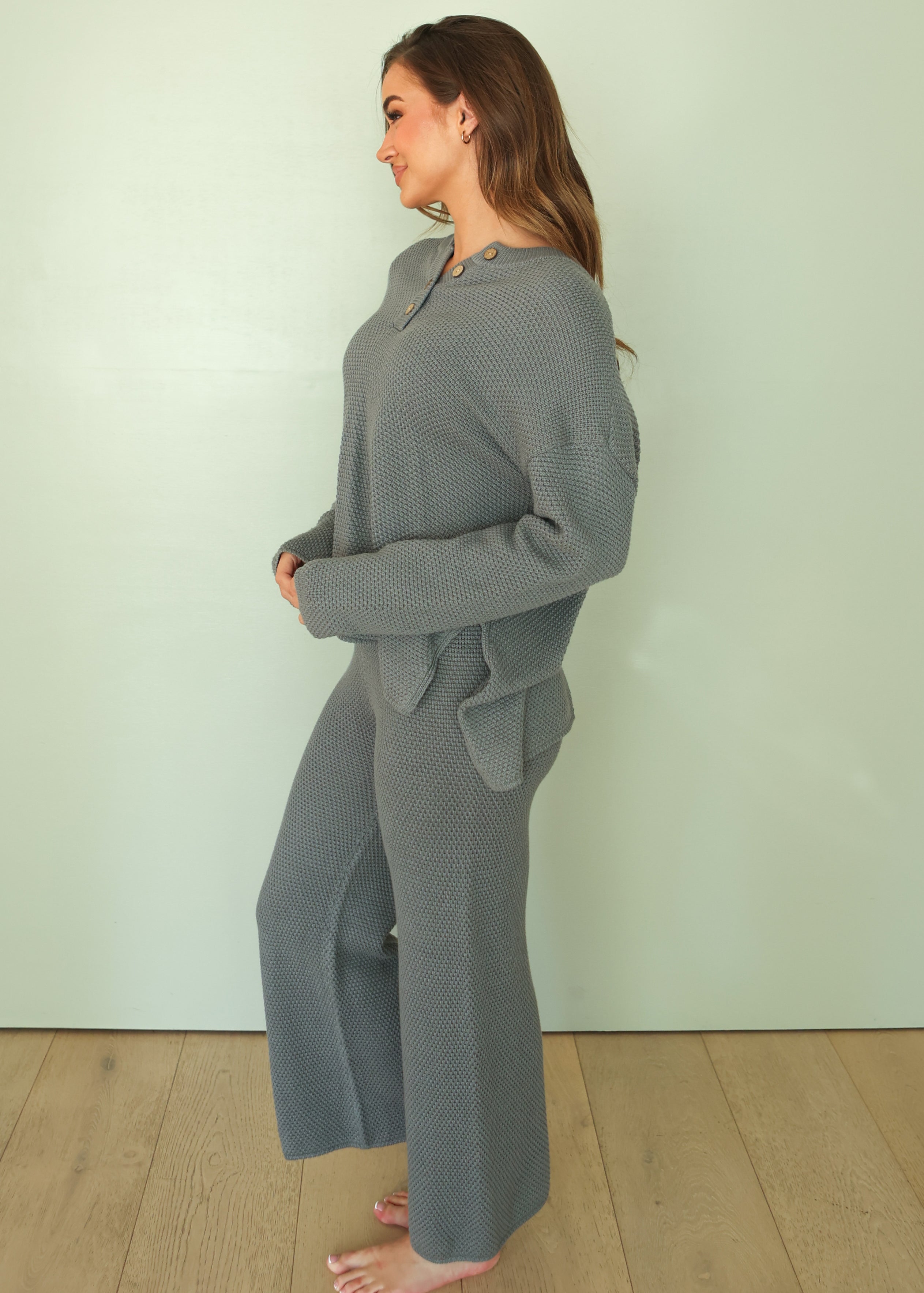 Better Together Slate Knit Set - FINAL SALE