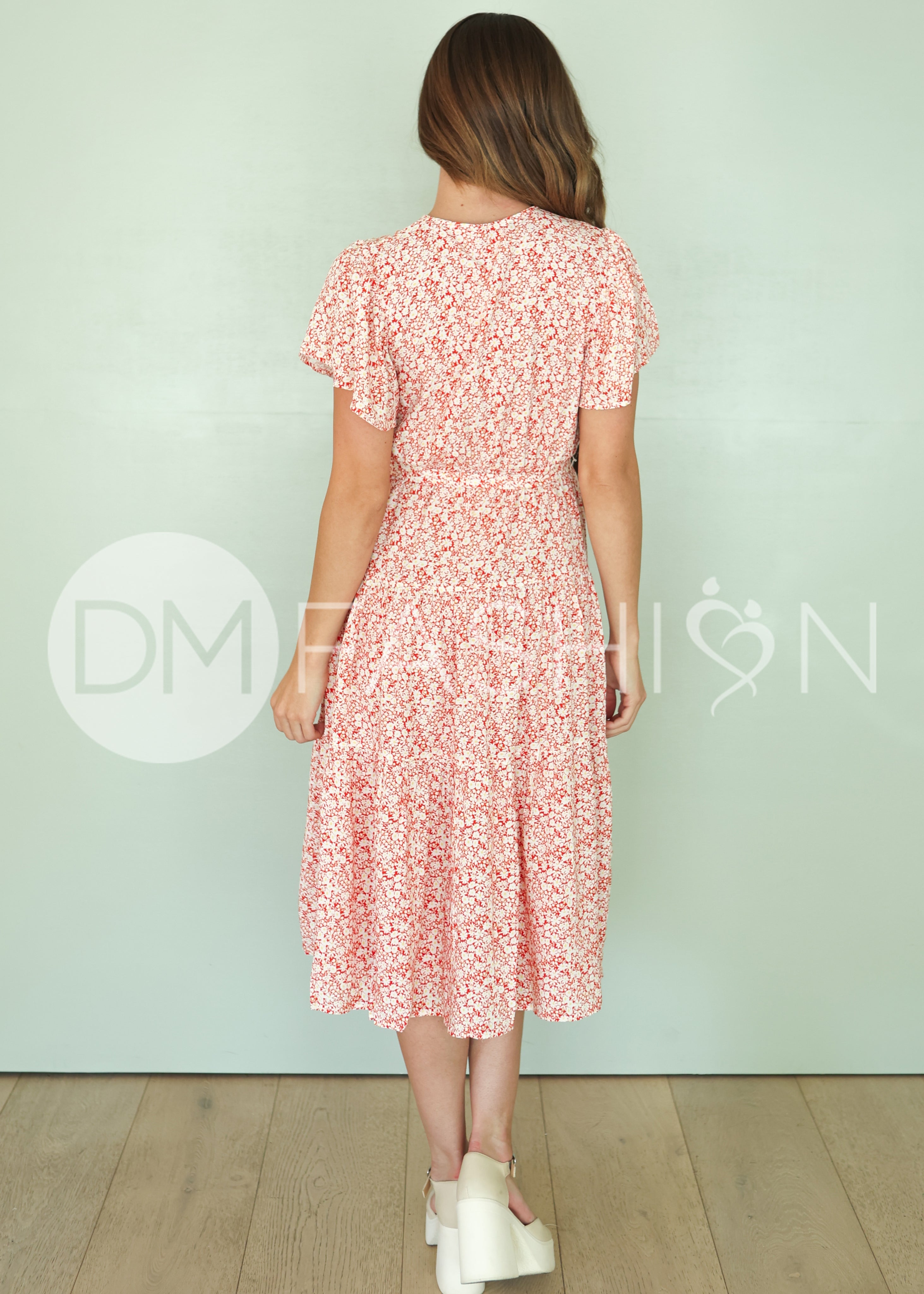 Tessa Brick Floral Dress - DM Exclusive - Maternity Friendly - Nursing Friendly