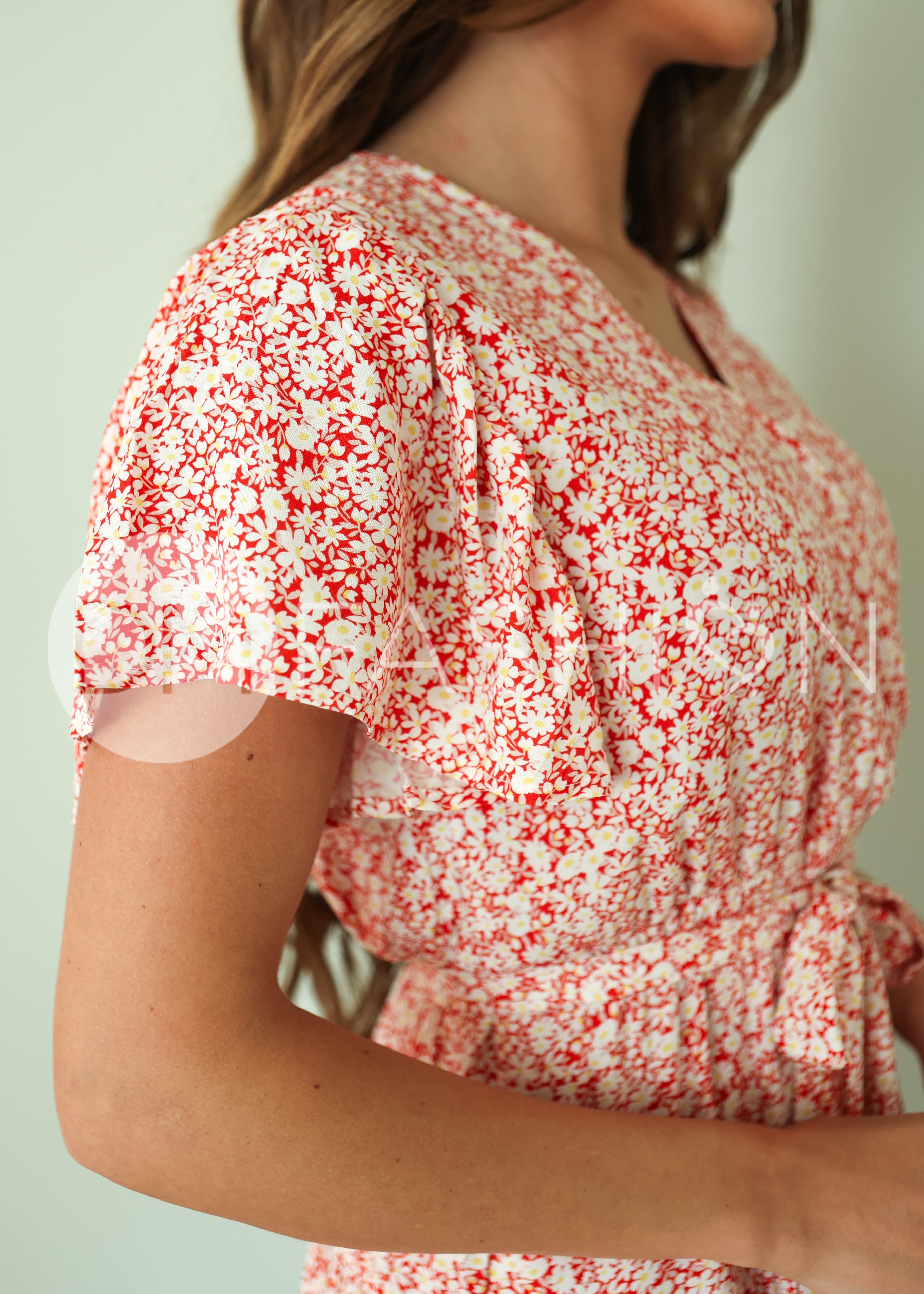 Tessa Brick Floral Dress - DM Exclusive - Maternity Friendly - Nursing Friendly