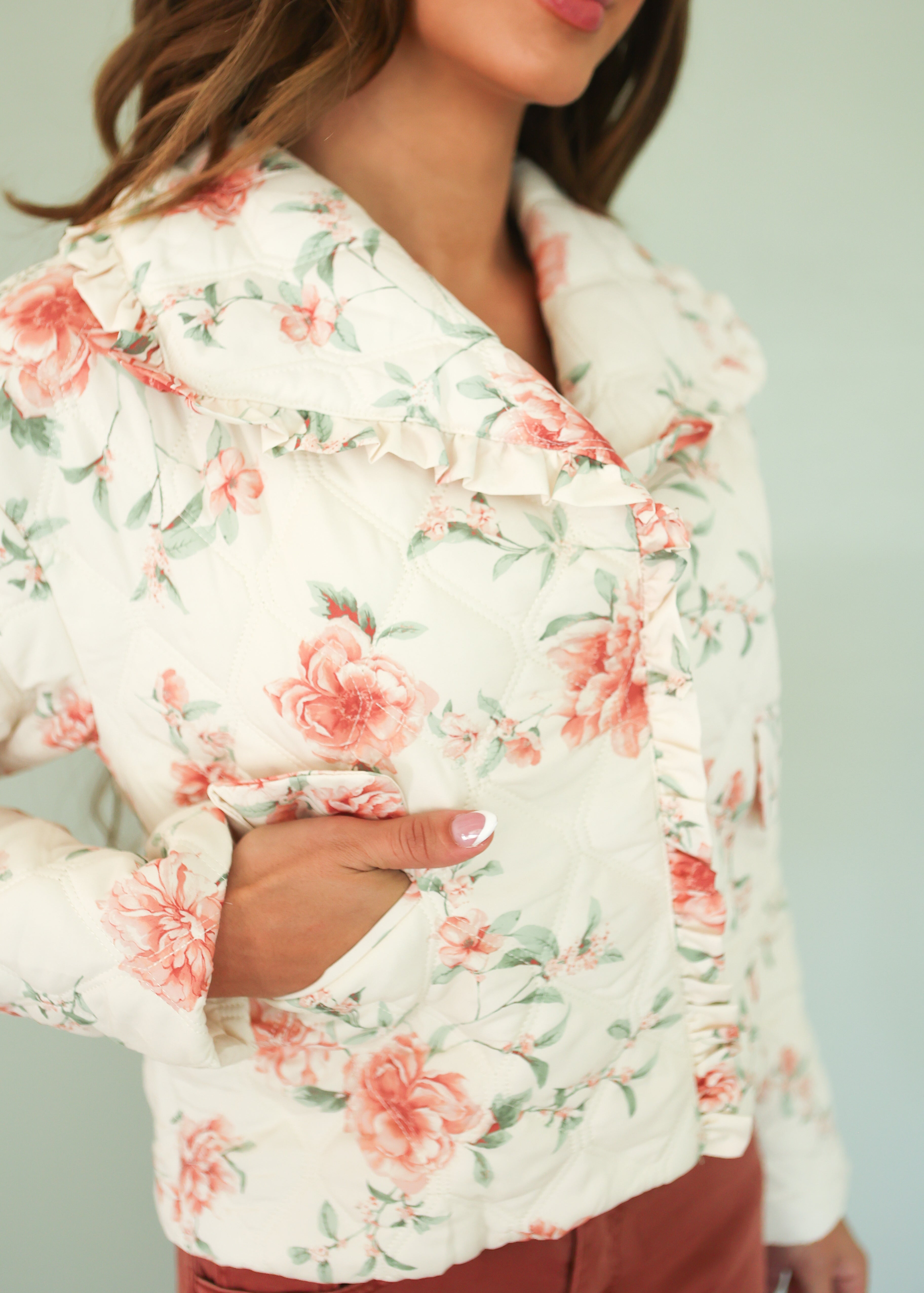 Kaitlin Quilted Floral Jacket- FINAL SALE