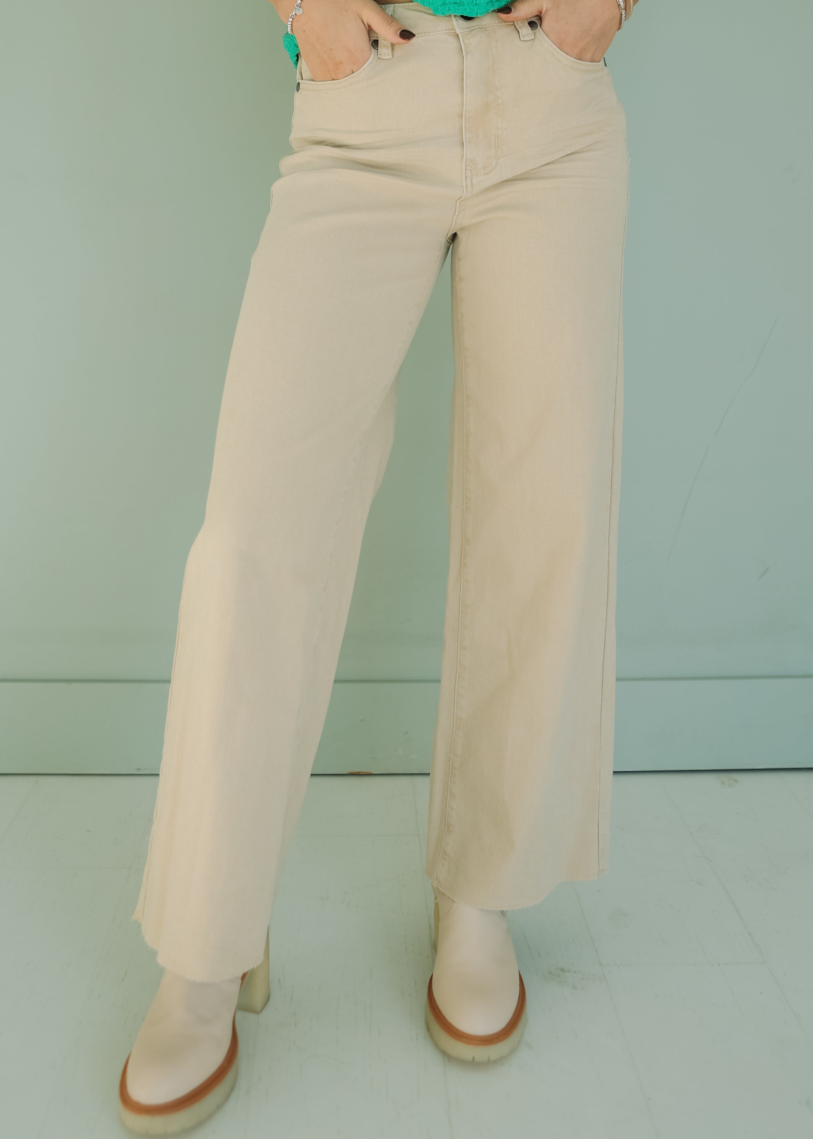 Stepping Out Beige Jeans - FINAL FEW