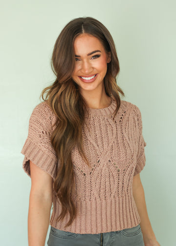 On the Bright Side Brown Knit Sweater - FINAL FEW