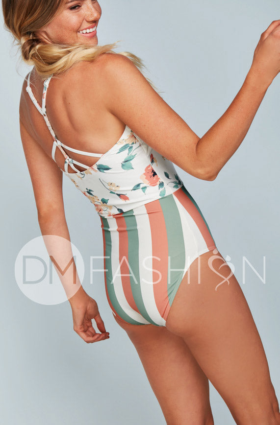 Sailor Back One Piece - Desert Floral Stripe - Restocked
