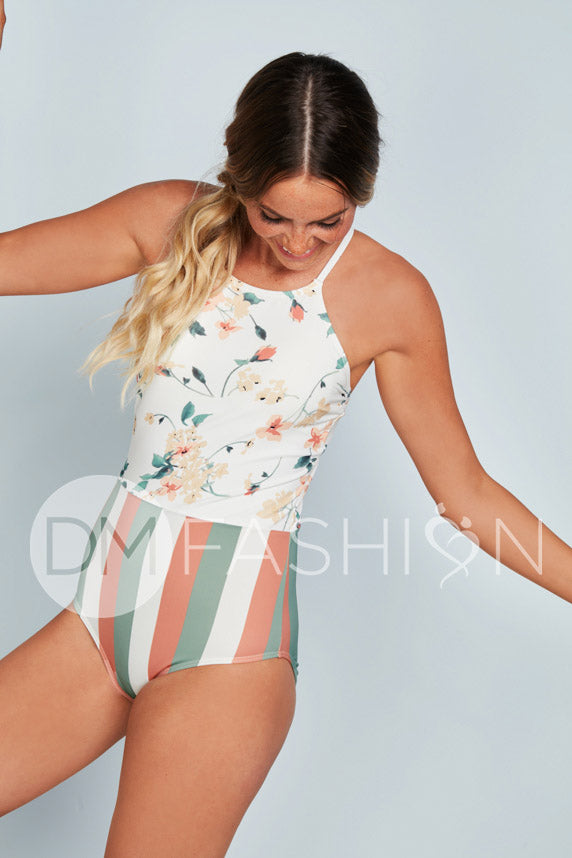 Sailor Back One Piece - Desert Floral Stripe - Restocked