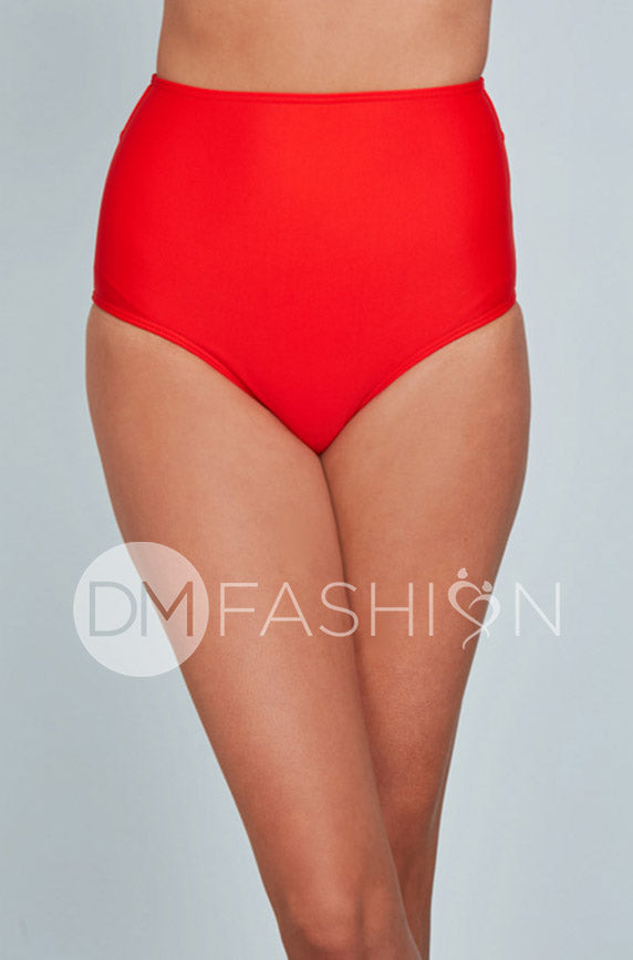 High Waist Bottom - Cherry Red