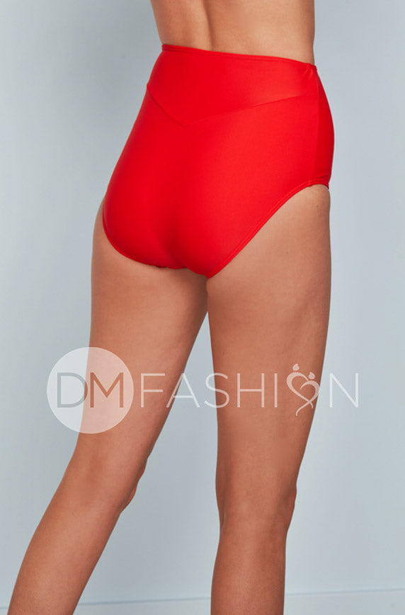 High Waist Bottom - Cherry Red
