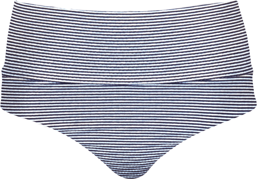 Banded Midrise Bottom - Textured Navy Stripes