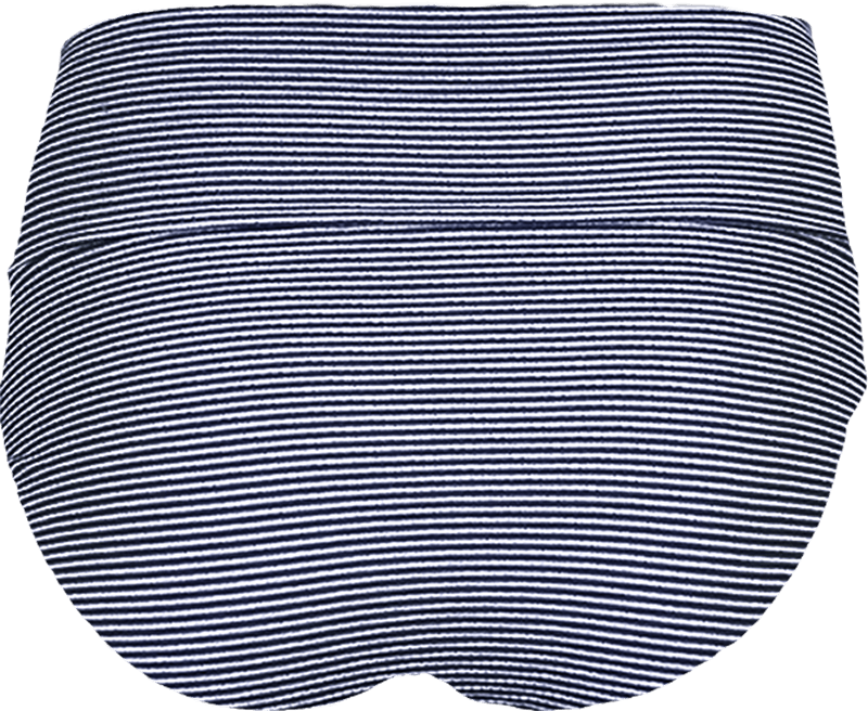 Banded Midrise Bottom - Textured Navy Stripes