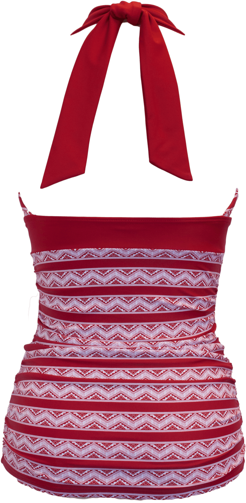 V-Ruched Halter Top - Red Chevron Aztec - FINAL SALE - FINAL FEW
