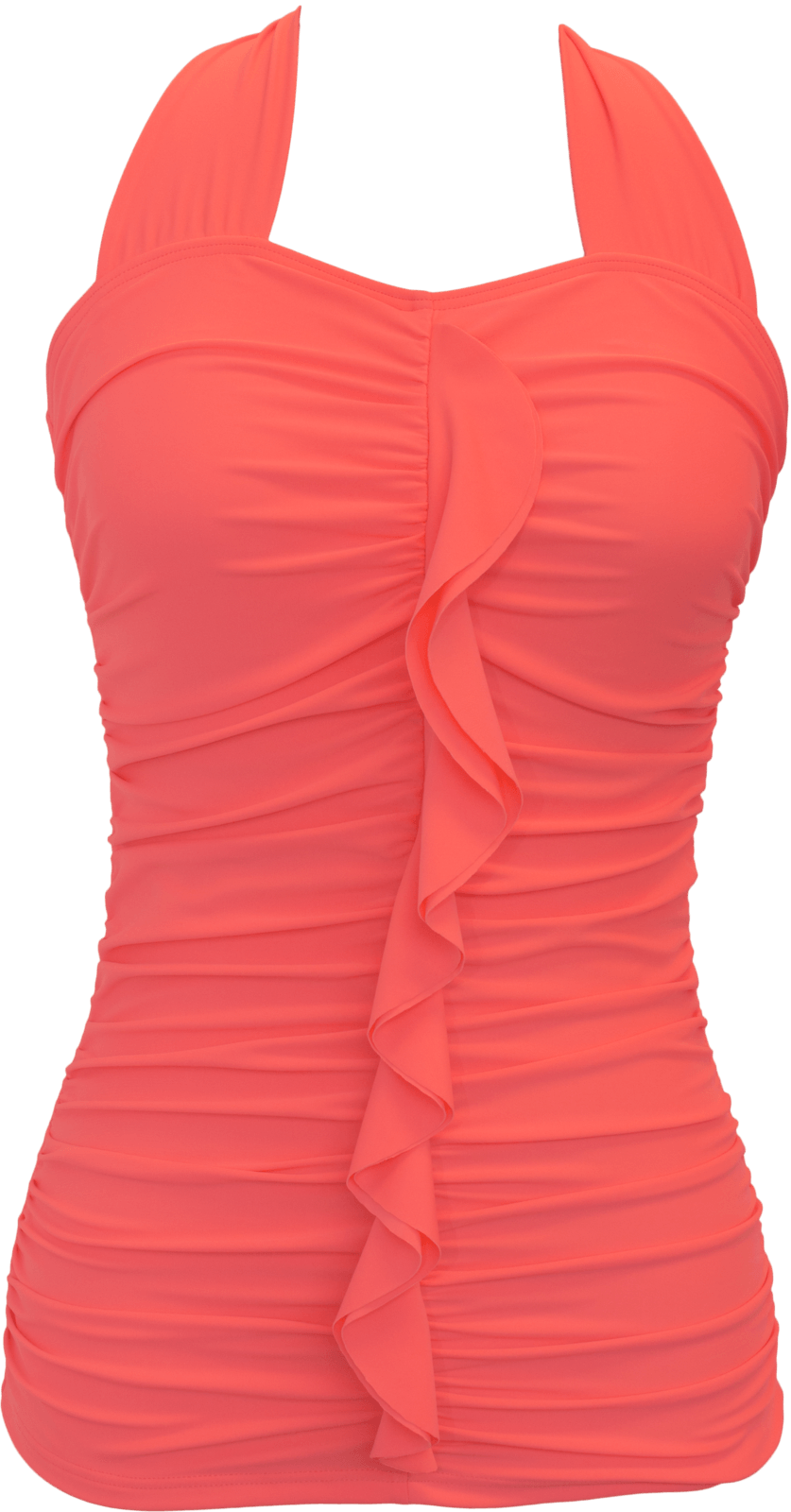 Flounce Halter Top - Sunrise Coral - FINAL SALE - LOW STOCK