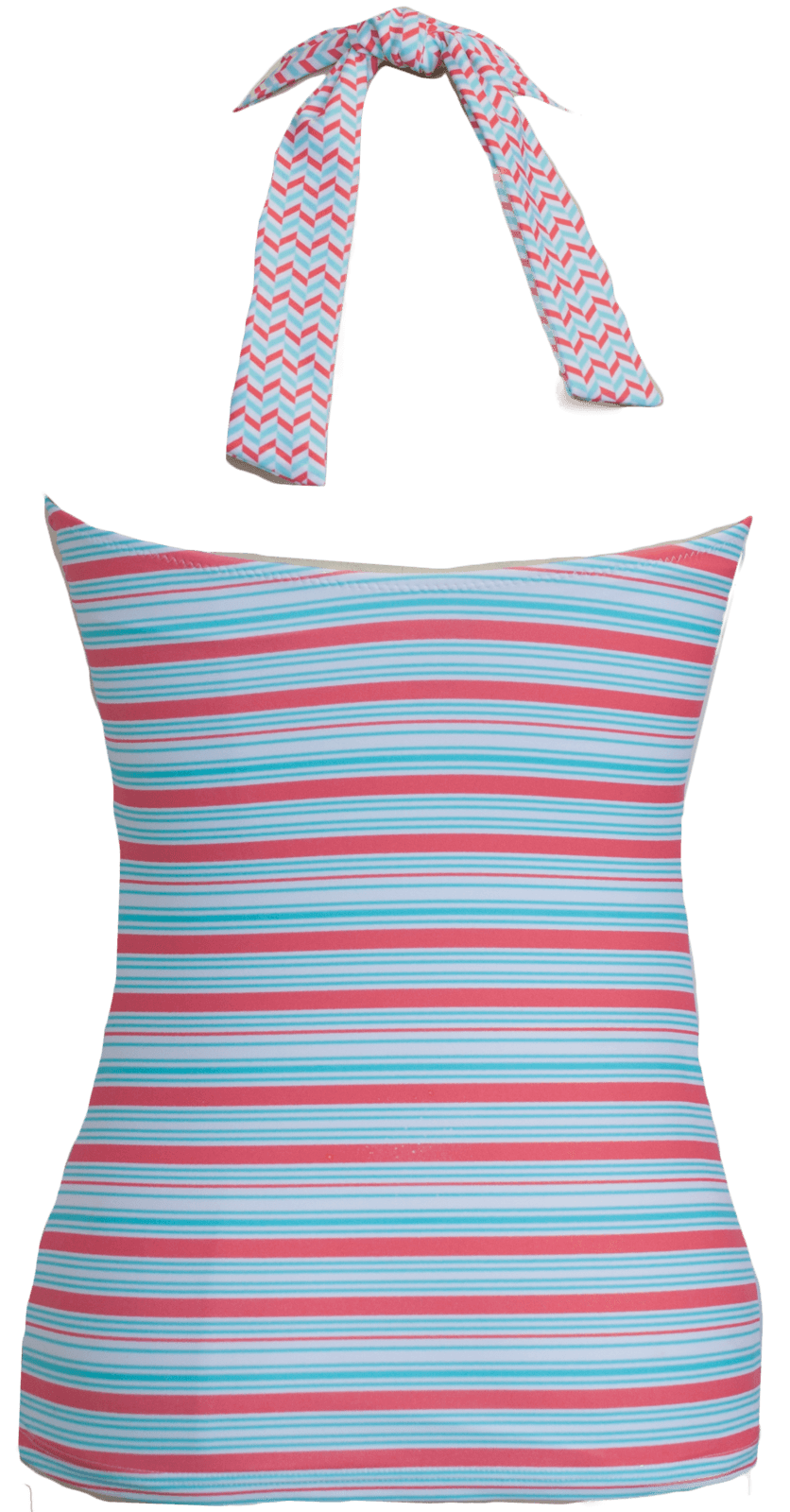 Ruched Square Halter Top - Aqua Stripe Chevron - FINAL SALE - FINAL FEW