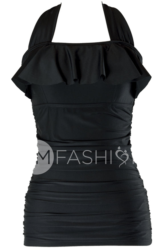 Princess Ruffle Halter Top - Black - FINAL SALE- FINAL FEW