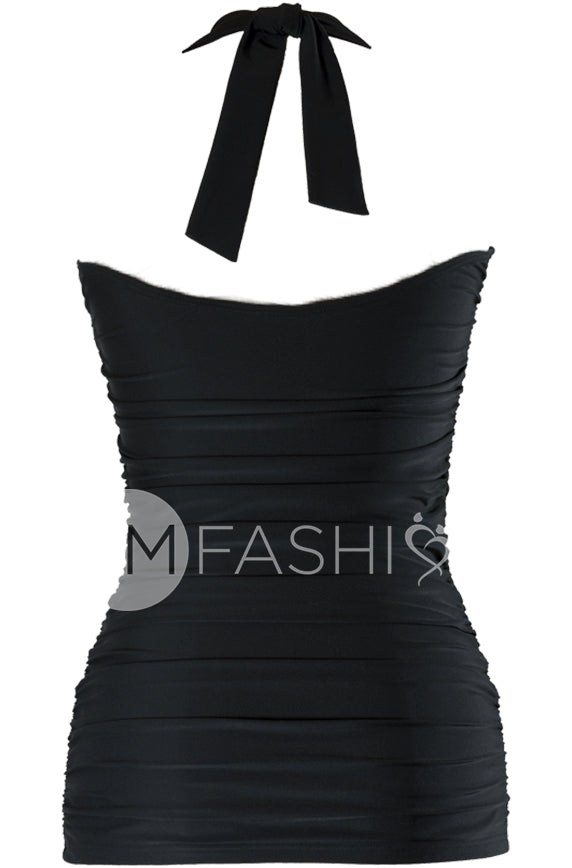 Princess Ruffle Halter Top - Black - FINAL SALE- FINAL FEW