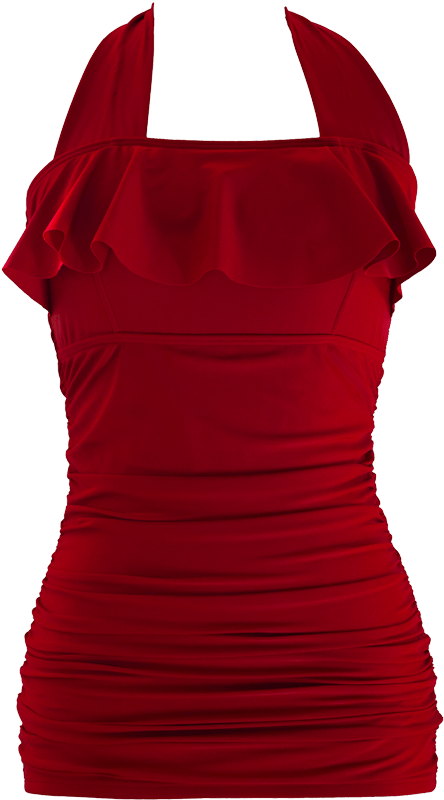 Princess Ruffle Halter Top - Red - FINAL SALE