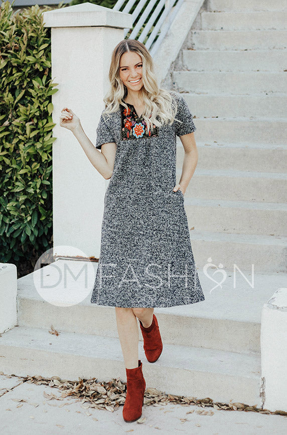 Montreal Embroidered Dress - Maternity Friendly - FINAL SALE