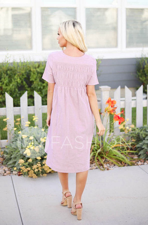Georgie Lilac Smocked Dress -  Maternity Friendly - FINAL SALE
