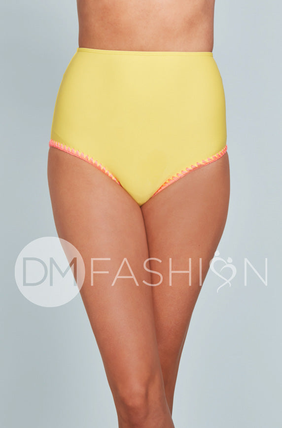 High Waist Bottom - Buttercup Yellow Embroidery - FINAL SALE
