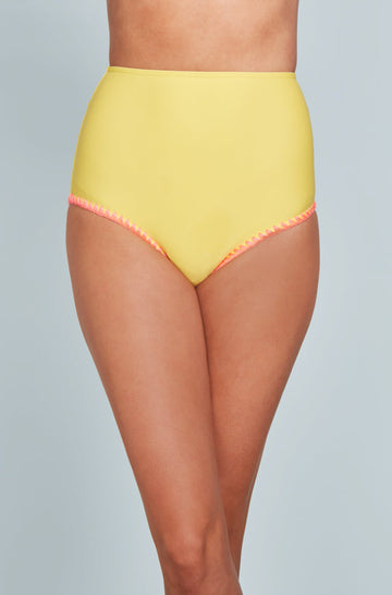High Waist Bottom - Buttercup Yellow Embroidery - FINAL SALE