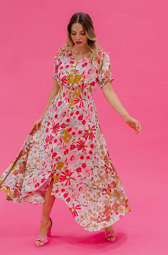 Verona Multi Pink Floral Dress - DM Exclusive - Nursing Friendly - FINAL SALE