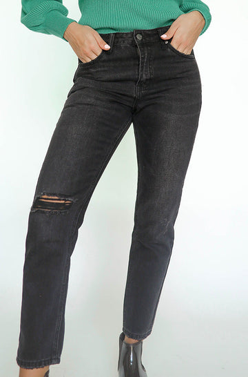 Front Row Black Boyfriend Jeans - FINAL SALE
